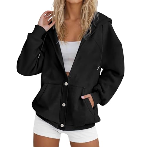 Blouson confortable femme manches longues avec grande capuche