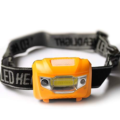 Perfttyy Rushuo-toudeng Headlamp Battery Sensing Section Headlight Glare LED Fishing sluttish Waterproof Outdoor Camping Easy Riding (Color : Orange)