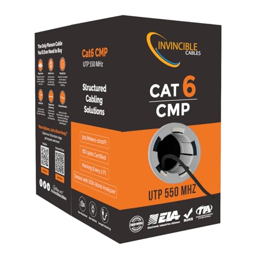 Cable Cat6 Plenum 1000ft UTP RJ-45 Negro miniatura 1