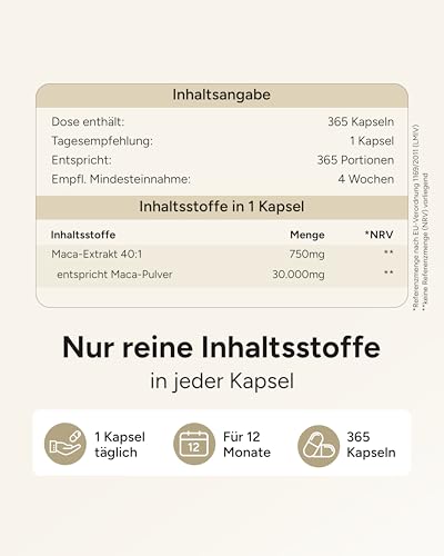 30.000mg MACA kapseln hochdosiert - 750mg Maca-Extrakt - plantomol® – Ansicht 5