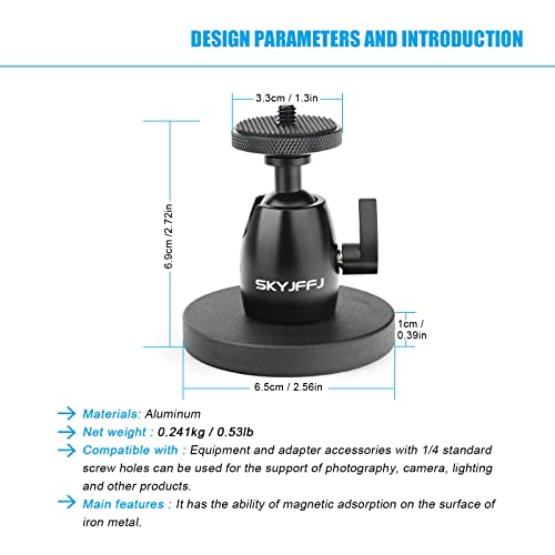 Magnetic Camera Stand Magnetic Foot Mini Ball Head Heavy Duty Metal Securely Attaches To Steel Or Other Magnetic Surfaces #TOP1