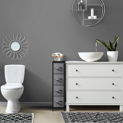 Sorbus 4-Drawer Narrow Dresser for Bedroom (Black/Charcoal) - image 8