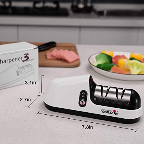 Warsun Electric Knife Sharpener, Professional Tool for Kitchen Knife, Rechargeable Knife Sharpener, Fine/Crude Modes, Non-slip Design - Thumbnail 3