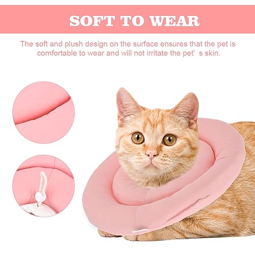 Image of Dog Cone, Pet Collar Set, Adjustable Dog Pillow Cone with Leash, Waterproof Post-Operative Recovery Collar, Lick Resistant, for Small Dogs, Medium Dogs(Size:S)