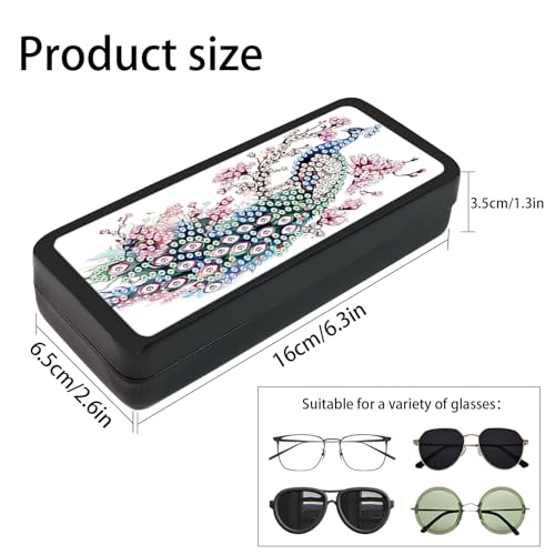 Image of 5D Diamond Painting Glasses Case for Adults, DIY Rhinestone Crystal Diamond Art Eyeglass Holder, Handmade Majestic Peacock Sunglass Storage Box, Elegant Travel Craft Gift