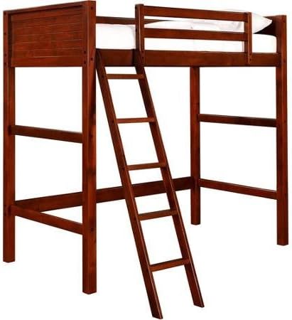 Adjustable Your Zone zzz Collection Loft Bed for Kids Age 6 and up with Solid Panel Headboard and Foot Board Ladder Mounted Safety Rails for Added Security and Convenient Work Area Under the Bed Decor Young Furniture Comfortable Beautiful Fine