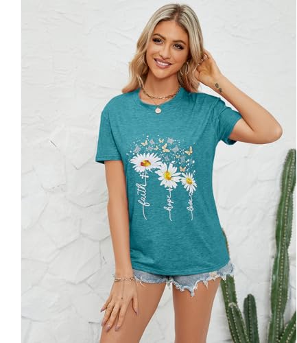 Women's Summer Round Neck Short Sleeve Print Casual Tops Cute Fashion Funny Tshirt2