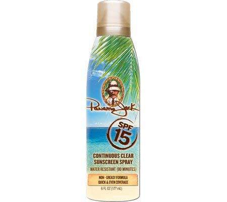 Panama Jack Continuous Spf#15 Clear Sunscreen Spray 6 Ounce (177ml) (2 Pack)