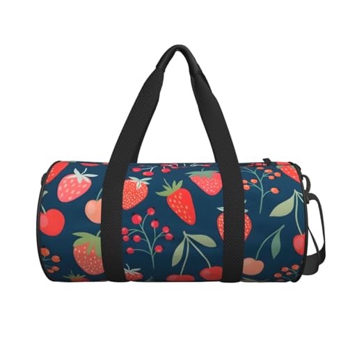 ボストンバッグ いちご フルーツ柄 大容量 スポーツバッグ ショルダーバッグ おしゃれ ゴルフバッグ キャラクター 手提げ 肩掛け 旅行バッグ 人気 トラベルバッグ