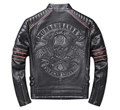 Amazon.co.jp: [ジャケット] snow02どくろ頭画像革コート男性