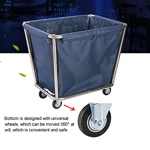 Carrito de lavandería con ruedas resistente para mover ropa pesada sin esfuerzo lumbar 4