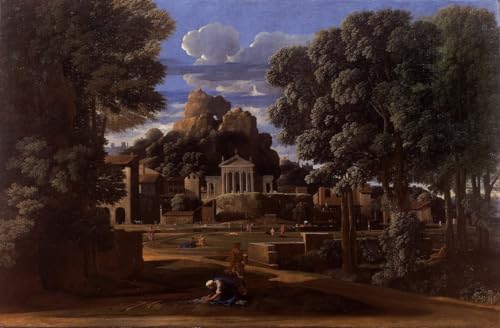 Poster paysage avec les cendres de Phocion de Nicolas Poussin toile 58x90 cm