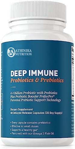 Deep Immune Probiotics & Prebiotics, 4.4 Billion CFU Probiotics for Women & Men, Supports Digestive Health, Gut Immune Function, Nutrient Absorption, 60 Capsules, 30 Servings-image-12