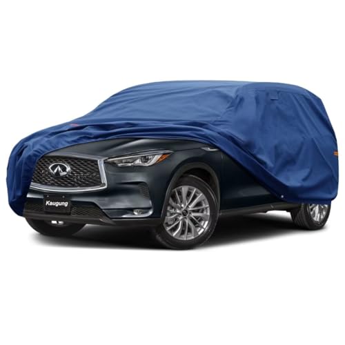 Image of Kaugung Heavy Duty SUV Cover Custom Fit for Infiniti QX50 (2013-2025),SUV Car Cover Waterproof All Weather with Anti-Theft Lock,Sun, Rain, Dust & Snow Protection.(USA Warehouse,Within 3-7 Days)