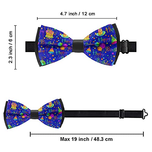 Amrandom Men Boys Teens Classic Pre-Tied Premium Happy Birthday Blue Cake Bow Tie For Wedding Formal Events Tuxedo For Adults Husband #TOP3