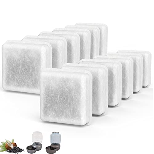 SAMANIJA 12-Pack Filters Replacement Compatible with Petmate Replendish and Petmate Mason Pet water Fountains activated carbon filter