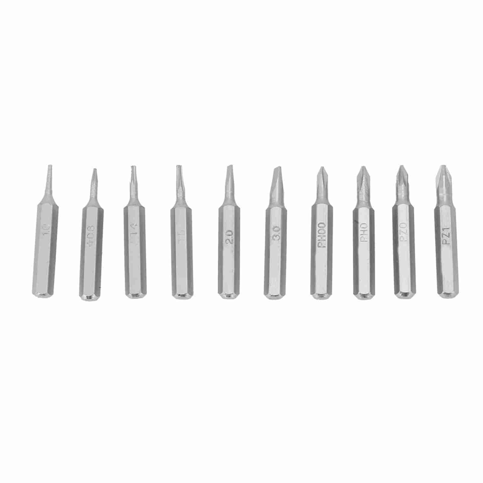 Topiky Default 10Pcs 4Mm Shank Screwdriver Bits Set Repair Tools Replacement, Ph00/Ph0/Z1/Z0/3.0/2.0/1.0/T5/T4/Star 08