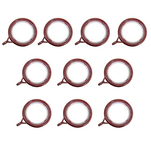 BESPORTBLE Curtain Rings Clips 10 Pack Roman Curtain Ring Hooks for Drapes Silent Grommets Easy Installations