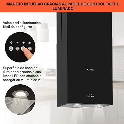 Klarstein-Structura-Campana-extractora-en-isla-Clase-A-Extraccion-Ventilacion-3-potencias-Caudal-641-mh-41-x-355-cm-LED-Apto-para-filtro-de-carbon-activo-Acero-inoxidable-Negro Klarstein-Structura-Campana-extractora-en-isla-Clase-A-Extraccion-Ventilacion-3-potencias-Caudal-641-mh-41-x-355-cm-LED-Apto-para-filtro-de-carbon-activo-Acero-inoxidable-Negro