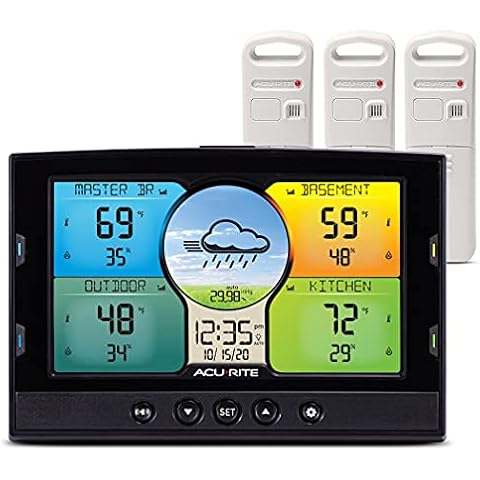 AcuRite Multi-Room Weather Station with Wireless Indoor/Outdoor Thermometer and Digital Color Display with Weather Forecaster (02082M), Full Color Cover