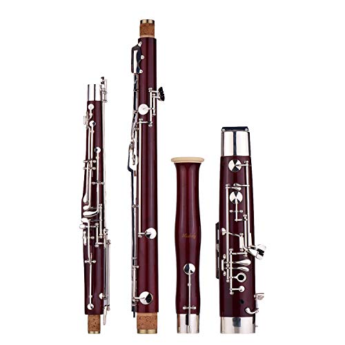 Bassoon,Muslady C Key Maple Wood Body Woodwind Instrument with Reed Cleaning Cloth Carrying Case