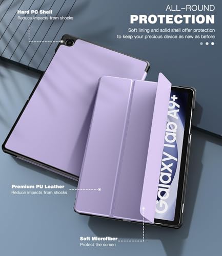Image of EDNITA Smart Case Cover for Samsung Galaxy Tab A9+ /A9 Plus 11 Inch 2023, Slim Lightweight Stand Hard Back Shell Protective Cover for Galaxy Tab A9+ Tablet (Purple)