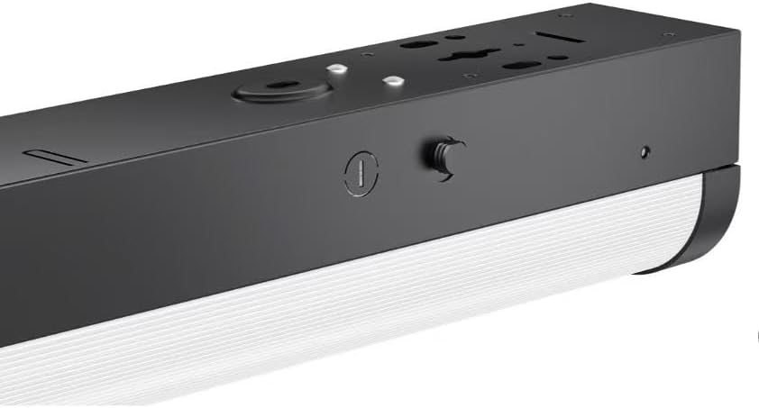 E2 LIGHTING 4ft Black Architectural LED Linear Strip Light, CCT Tunable 3000K-6500K, 5324 Lumens, Indoor Commercial Light Fixture, 120-277V (1, BLK)