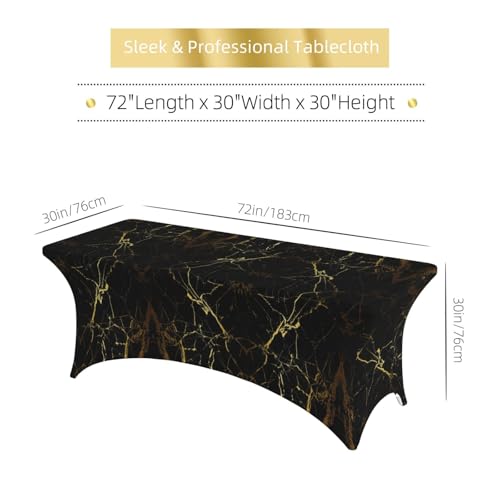Nappe rectangulaire lavable papier peint doré noir haute élasticité - 7