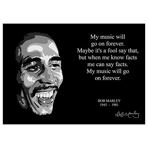 Bob Marley (2) firmado Inspirational Motivational Quote Póster de cartel de imagen