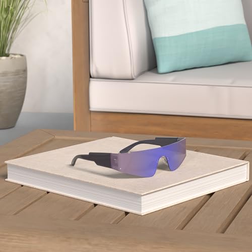 Image of COASION Wrap Around Sunglasses for Women Men Trendy Rimless Futuristic Shades Y2k Shield Flat Top Fashion Eyeglasses
