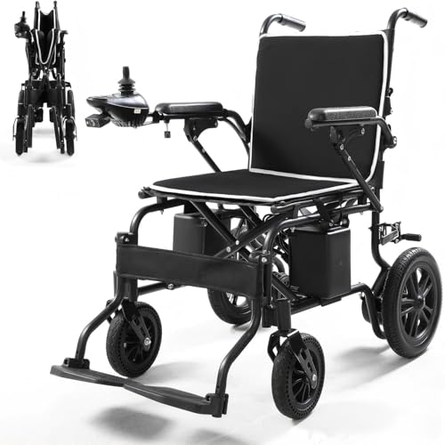 Foldable Electric Wheelchair with Remote and Dual Motors