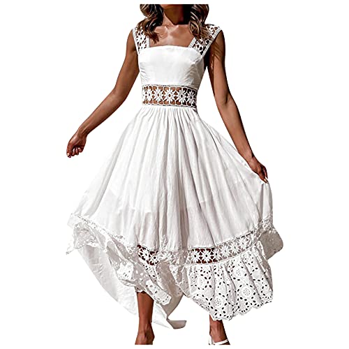 Vestido De Verano Mujer 2023 Baratos Casual Sexy Plisada Mini con Espalda Descubierta Squins De Malla Bodycon A-Línea con Encaje Gasa para Cocktial Formal De Noche