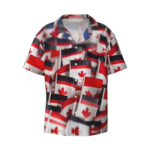 Chemise à manches courtes petits drapeaux canadiens coupe droite
