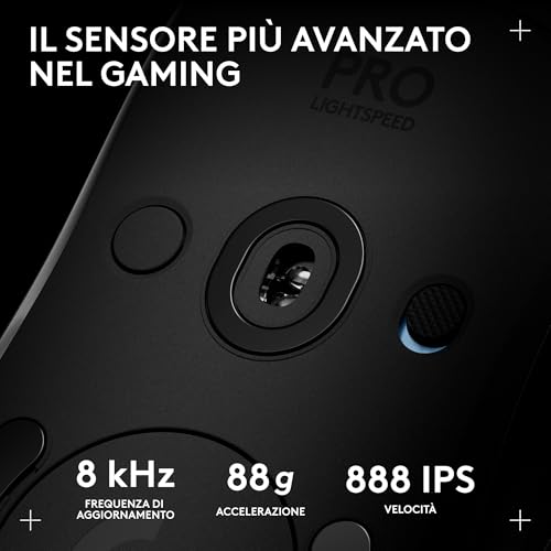 PRO 2 LIGHTSPEED mouse da gaming wireless per destrimani o mancini, fino a 4 pulsanti laterali magnetici personalizzabili e commutabili, sensore da 44.000 DPI, ricarica USB-C, PC/Mac - Nero - Mouse gaming - Immagine 3