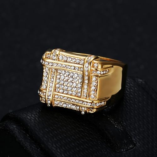 ICED OUT Ring for men Irregular graphics Rings for Men Smooth Rectangle ring Hip Hop ring Radiant Rings for Women Bling Iced Out Jewelry Punk Ring Club ring Heavy Metal ring Party2