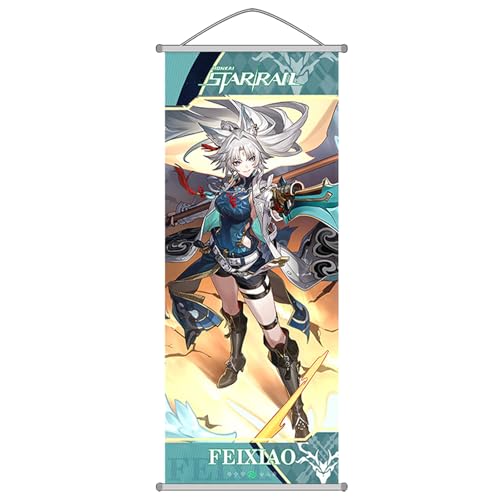 Image of Honkai: Star Rail Scroll Poster for Indoor Decor(27.5 inch x 10 inch), Hanging Wall HD Printing Artistic Canvas Honkai: Star Rail Character Posters for Game lovers. (FeiXiao)