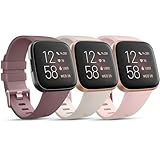 Mugust Correa para Fitbit Versa Mujer Hombre,Silicona Coloridos Recambio Suave 3PACK Pulseras de Repuesto para Fitbit Versa 2/Versa/Versa Lite/Versa SE(S,Starlight/Marrón/Púrpura1)