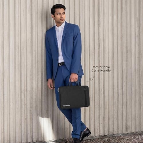 Image of Laptop Sleeve 14 Inch with Carry Handle & Front Pocket - Water-Resistant Slim Laptop Cover Bag 14 Inch for MacBook, Dell, HP, Lenovo - Laptop Pouch for Office & Travel