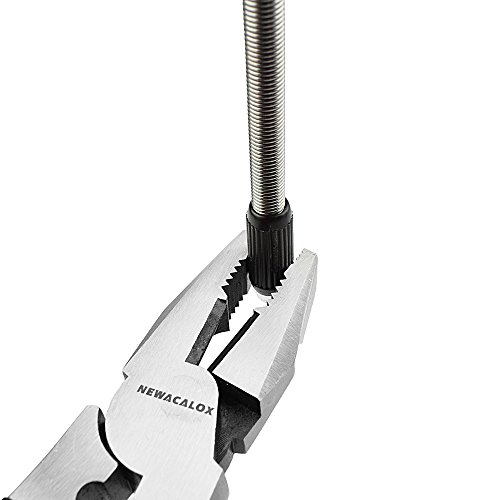 Lineman's Pliers, Combination Pliers with Wire Stripper/Crimper/Cutter Function, Heavy Duty Side Cutting High-Leverage Plier, 8 inch NEWACALOX