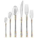 Italian Collection 75-Piece Premium Surgical Stainless Steel Silverware Flatware Set 18/10, Service...