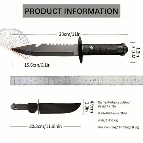 Image of Premium Carbon Steel Kitchen Knife with Protective Cover | Sharp Black Utility Knife for Cutting Fruits, Vegetables & Meat | Ergonomic Handle (Black, 1 Pc)