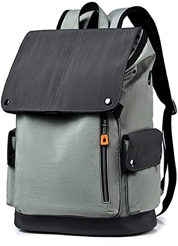 Sac à dos à rabat pour homme gris imperméable avec port USB