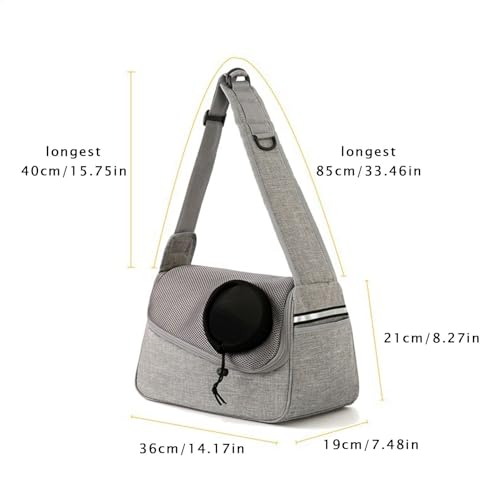 Transportín de tela transpirable para gatos y perros pequeños con bolsillo 3
