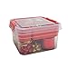 Simplify 5 Compartment Gift Supply Storage Box | 2 Tier Box | Red | Clear Top Lid | Dimensions: 9.5