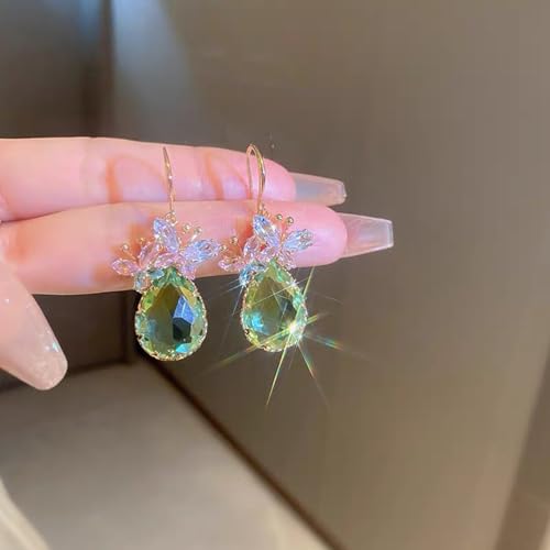 Crystal Teardrop Dangle Butterfly Earrings for Women, Clear CZ Dangling Statement Earrings Jewelry Gift For Party3