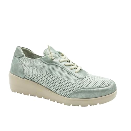 TREINTAS Blucher Sport Tejido Cordón Elástico Mujer 3859 Color: Gris Talla: 39
