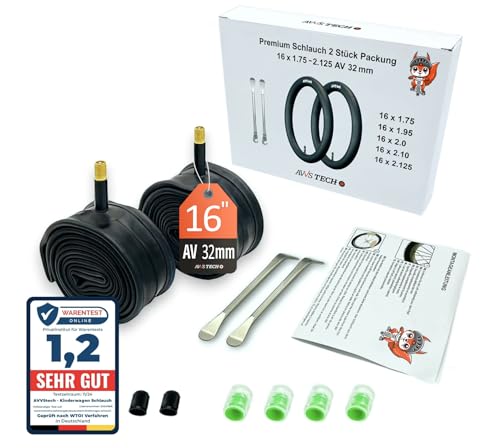 16 х 1.75 Glücks-Set Kinderfahrrad 16 Zoll Schlauch 16x1.75 16x1.95...