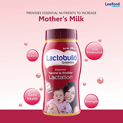 Image of Leeford Lactobuild Granules, Pack of 2 (200g Each), Elaichi Flavor | Lactation Supplement, Enriched with Shatavari, Increase Breast Milk, Breast Milk Booster