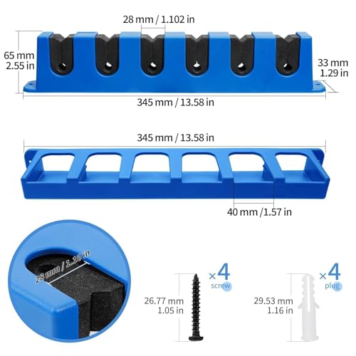 image for DZrudun Vertical Fishing Rod Holder for Garage Wall Mounted - 6 Rods F