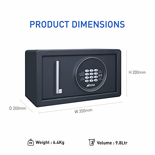 "Secure Possessions at Home with Ozone Jade Black Locker: Electronic Protection with Dual PIN Access and 2-Year Warranty!"